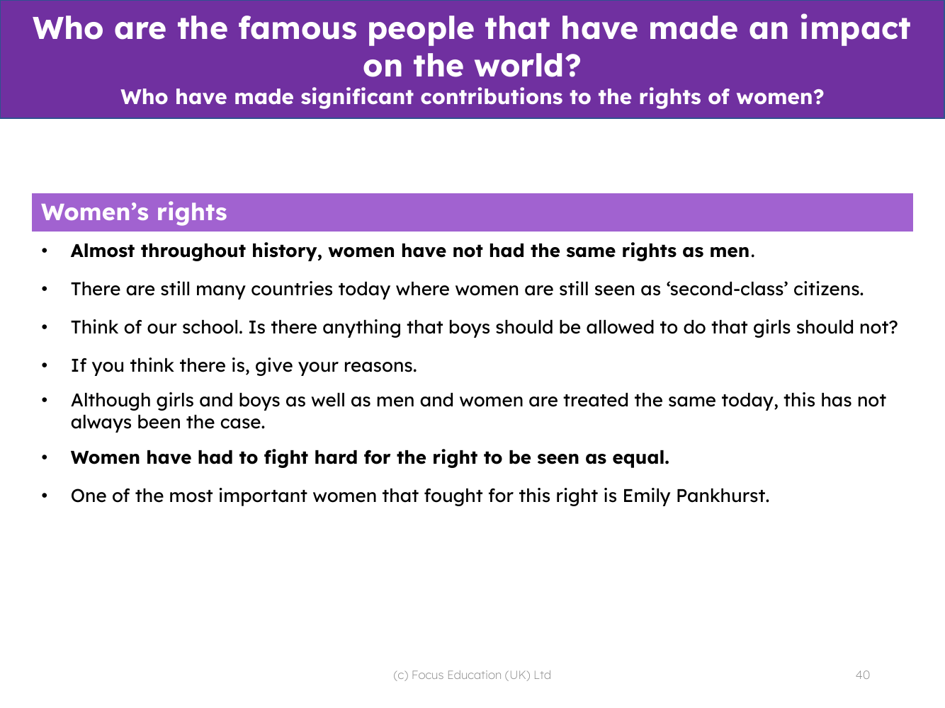 Women's rights - Info sheet
