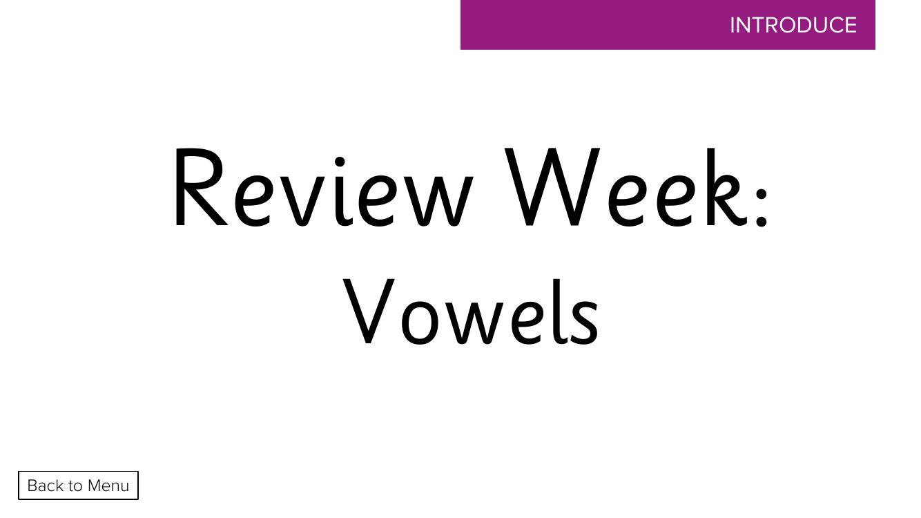 Week 11, lesson 3 Review Week: Vowels - Phonics Phase 3,  - Presentation