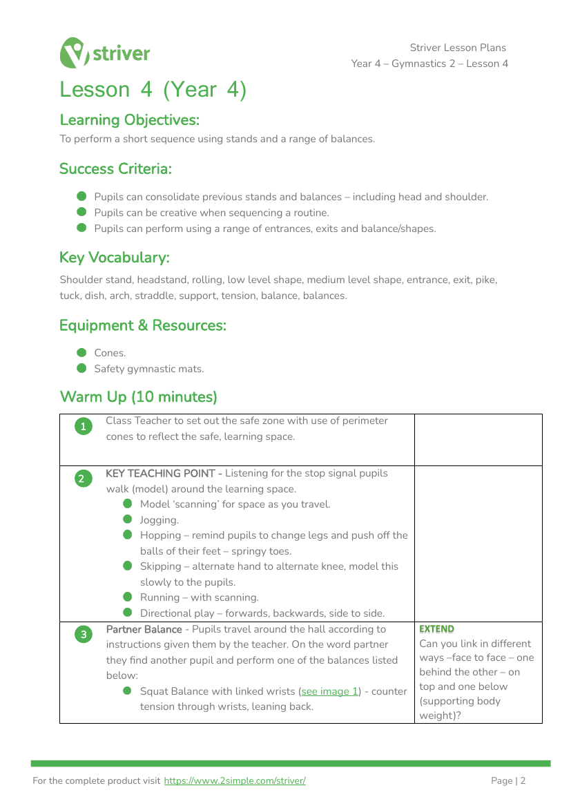 Gymnastics 2 - Lesson 4