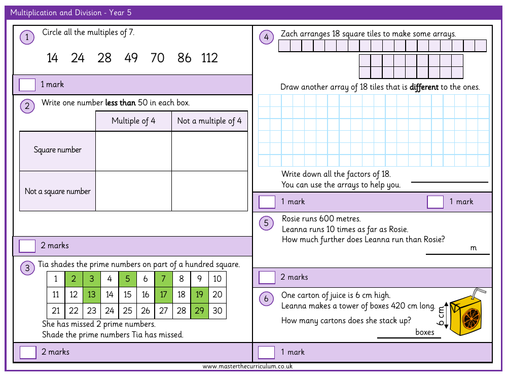 Perimeter and Area - Assessment (1)