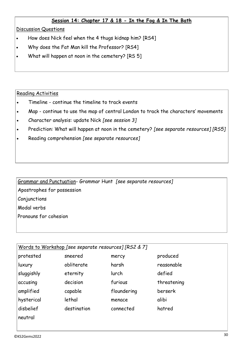 The Falcon's Malteser - Session 14 - Chapter 17 & 18 - Worksheet