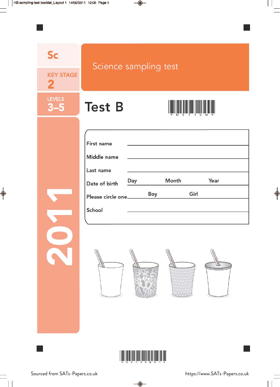 SATS papers - Science 2011 Test B