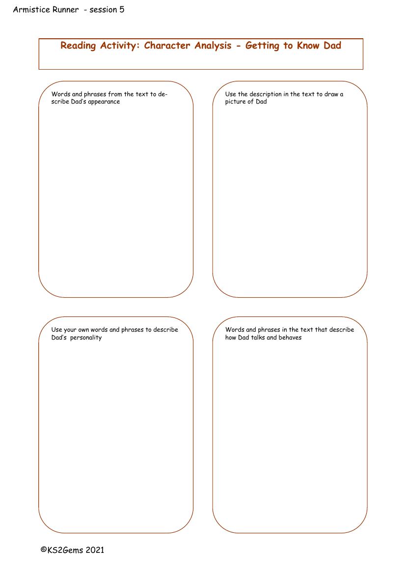 Armistice Runner - Session 5 - Character Analysis Dad