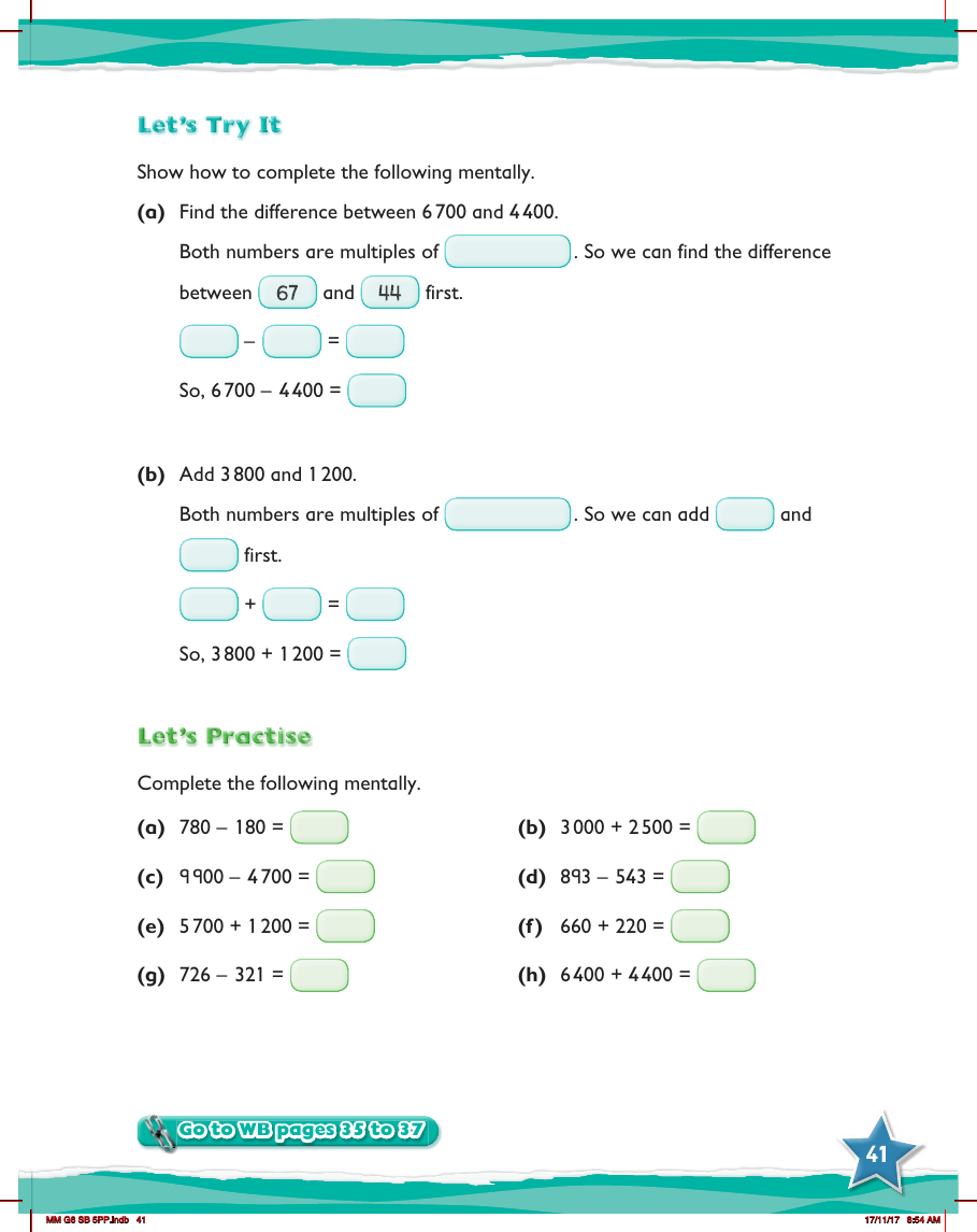 Max Maths, Year 6, Practice, Mental addition and subtraction