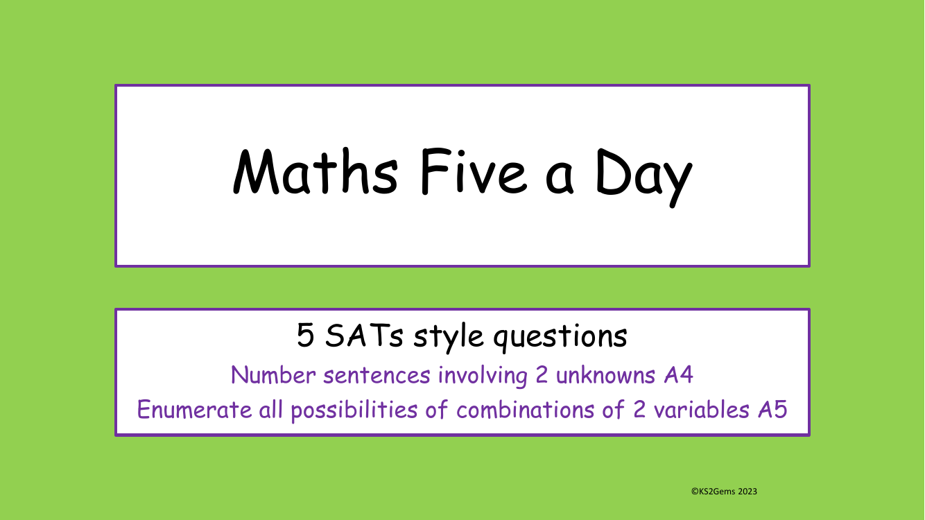 Five a Day - Algebra 3