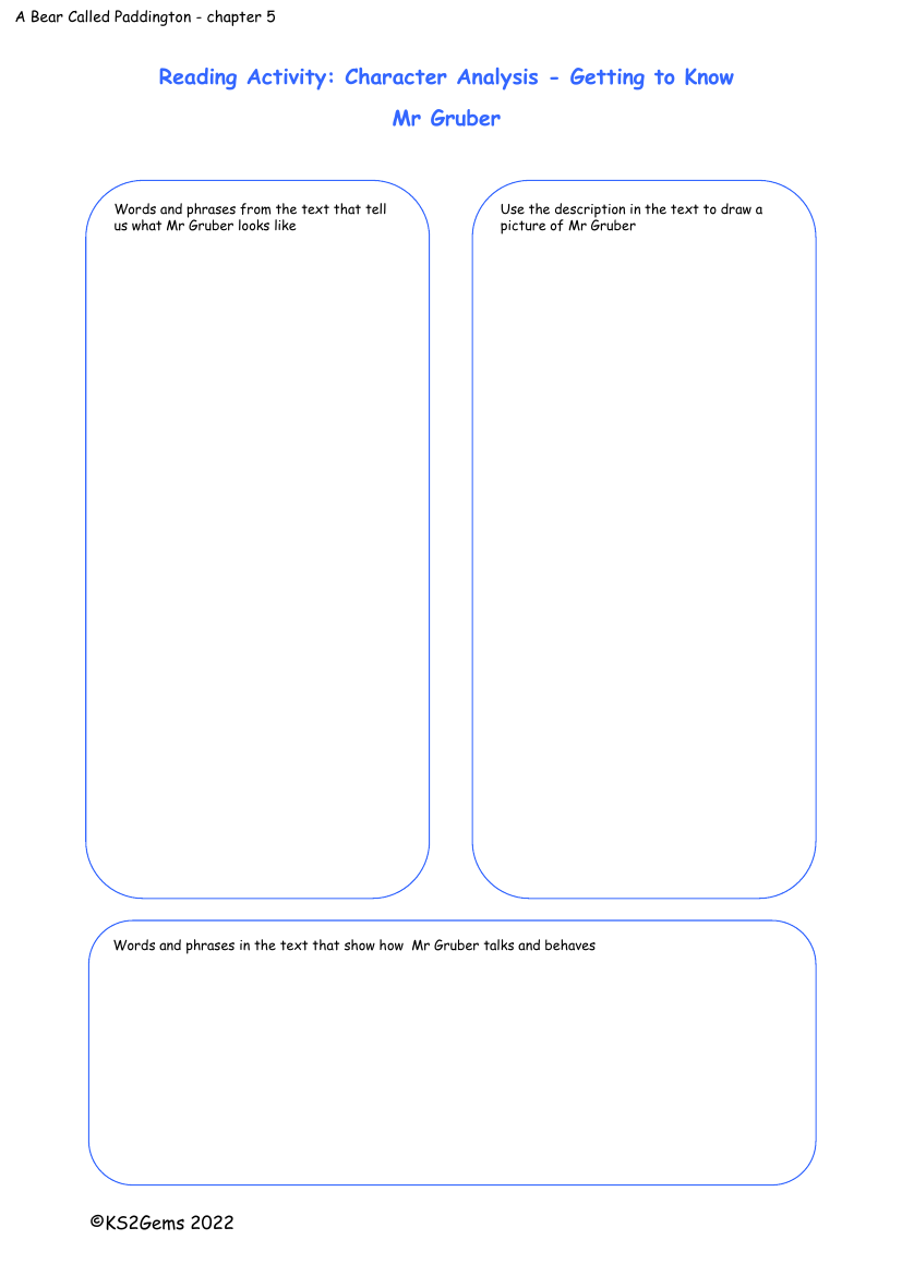 A Bear Called Paddington - Chapter 5 - Character Analysis Mr Gruber