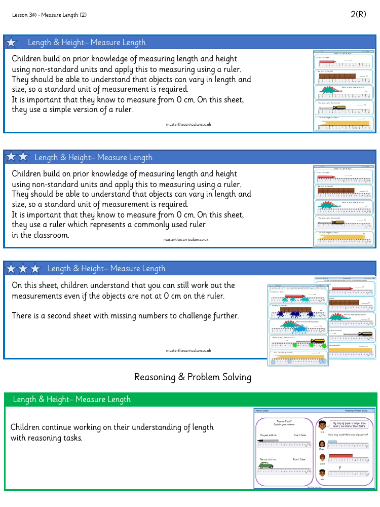 Length and height - Measure length 2 - Worksheet