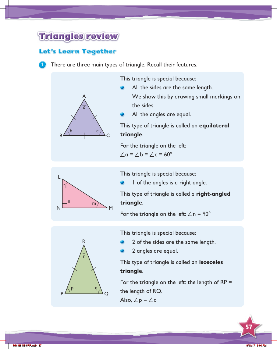 Max Maths, Year 5, Learn together, Triangles review (1)