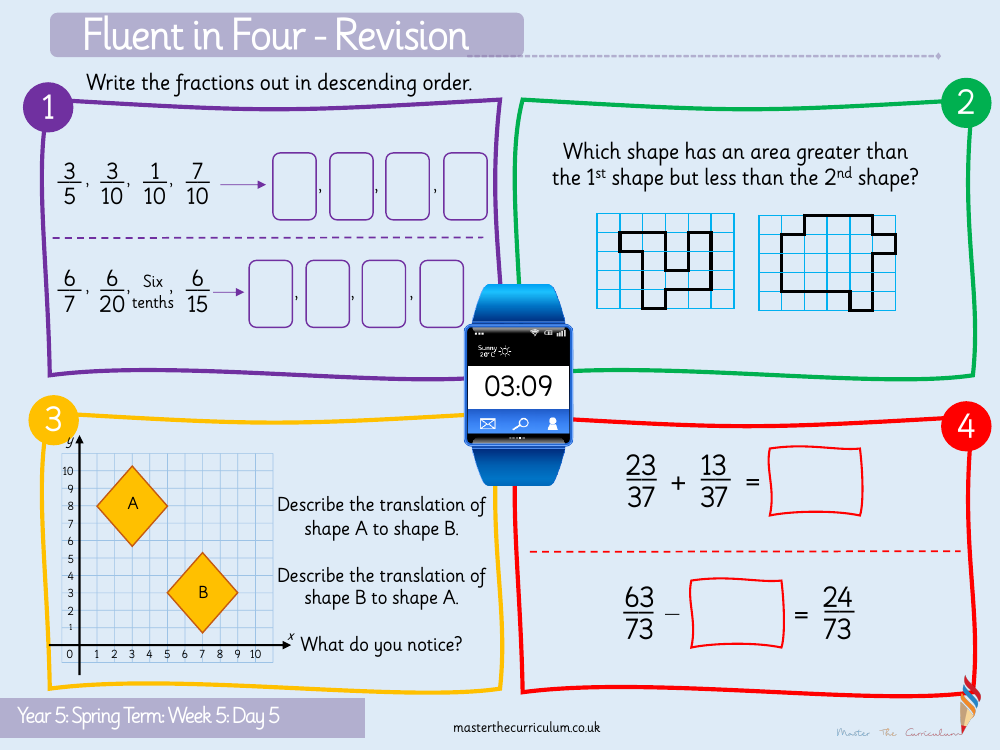 Fractions - Compare Fractions (More Than One) - Starter