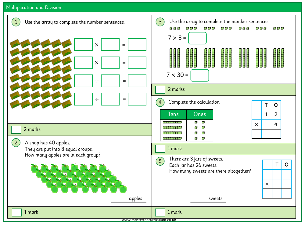 Multiplication and division - Assessment