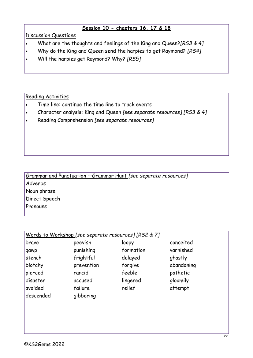 The Secret of Platform 13 - Session 10 - Worksheet