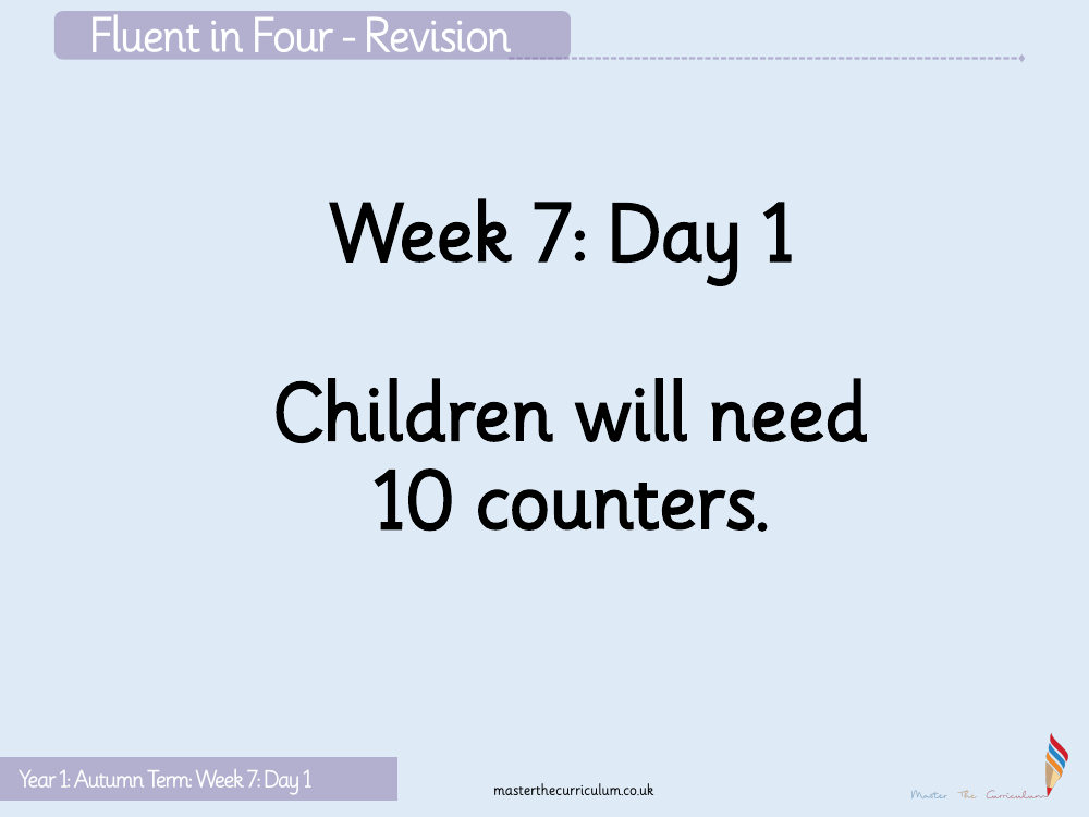 Addition and subtraction within 10 - Comparing number bonds - Starter