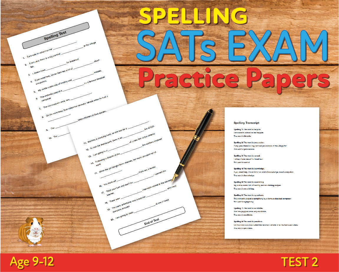 KS2 SATs Spelling Practice - Test 2 (Age 9-12) - Teacher Notes