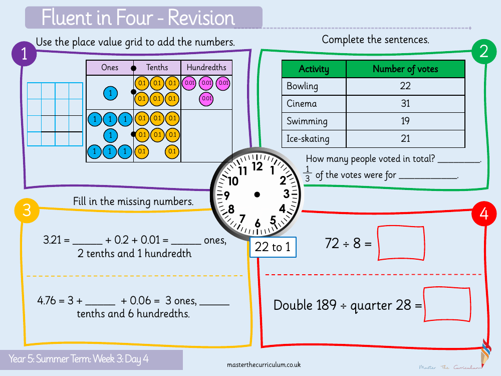 Decimals - Subtract Decimals with Different Decimal Places - Starter