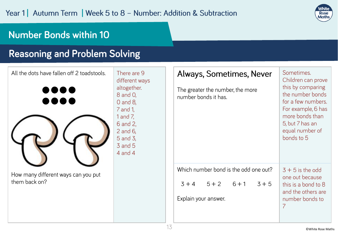 problem solving and reasoning numeral system