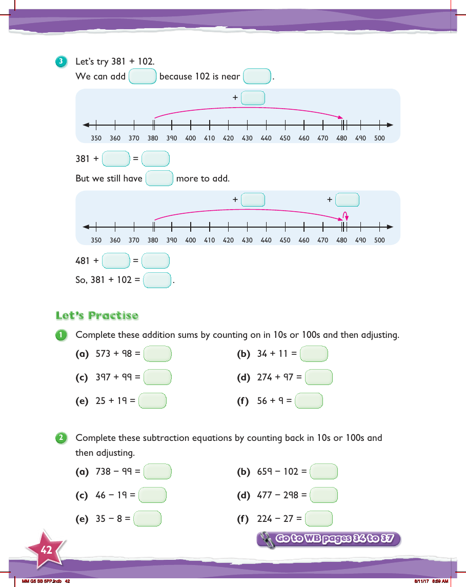 Max Maths, Year 5, Try it, Adding and subtracting near multiples of 10 and 100 (2)