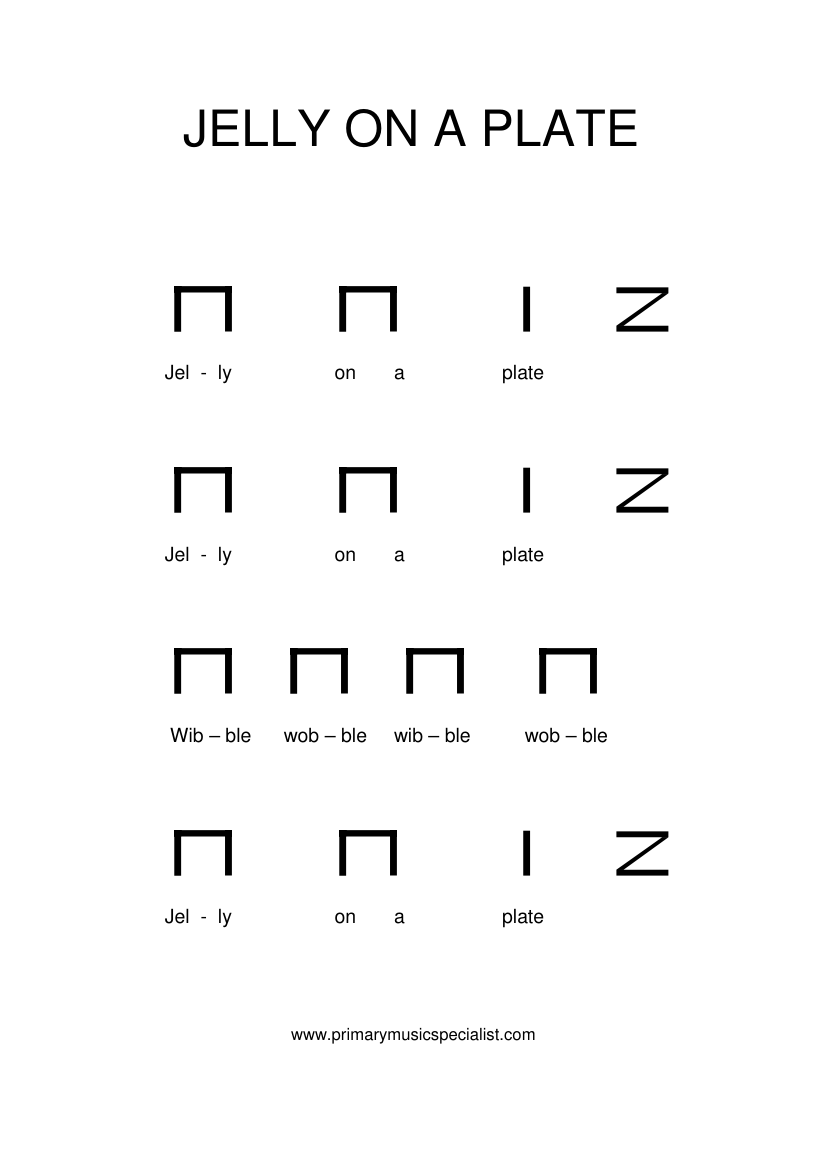 Instrumental Year 1 Notations - Jelly on a plate stick notation