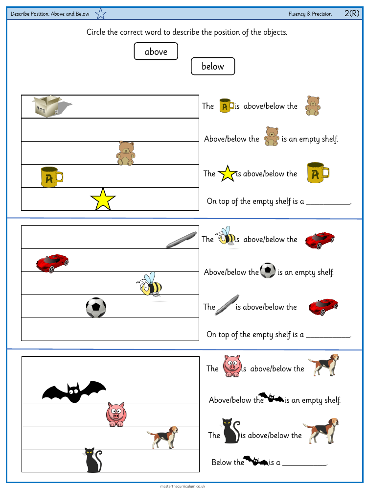 Position and direction - Describe position 2 - Worksheet