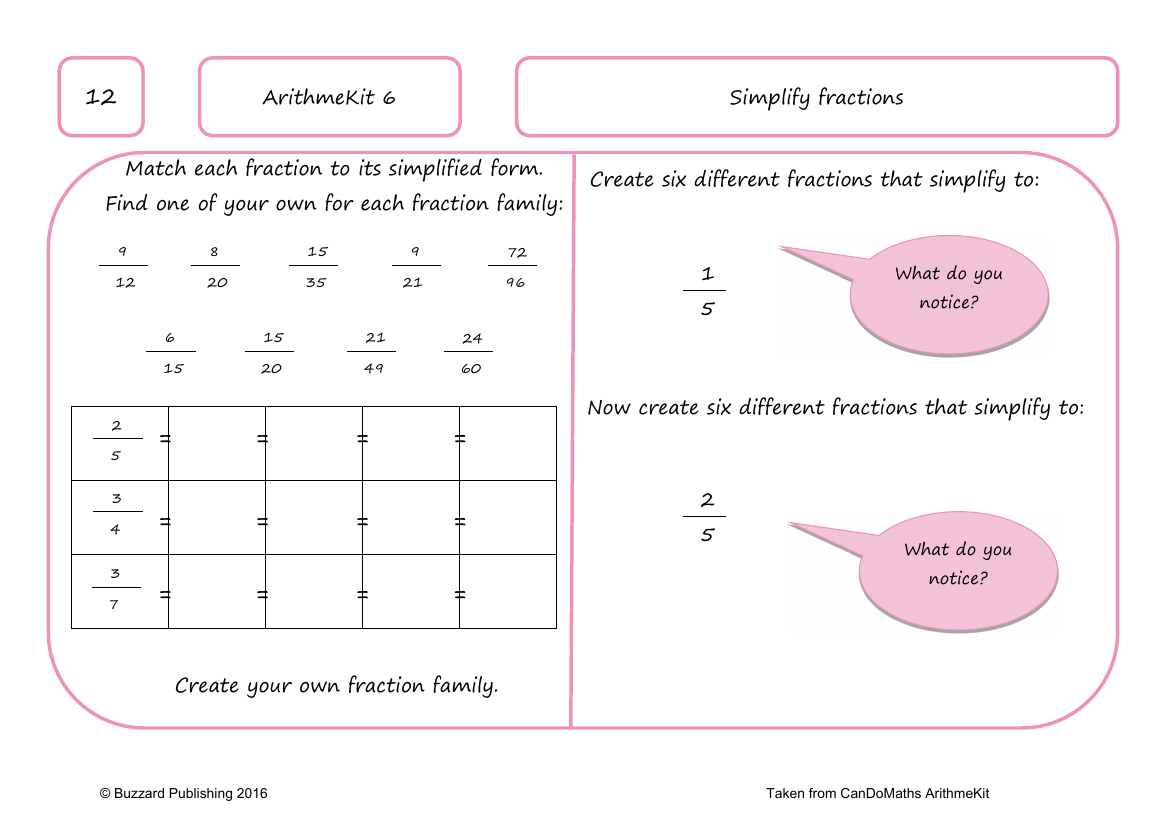 Simplify Fractions | Maths Year 6