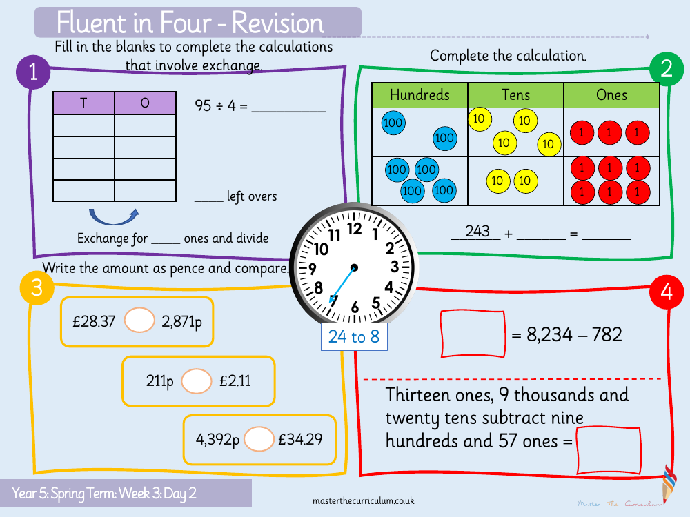 Multiplication and Division (2) - Divide 3-digits by 1 -digit - Starter