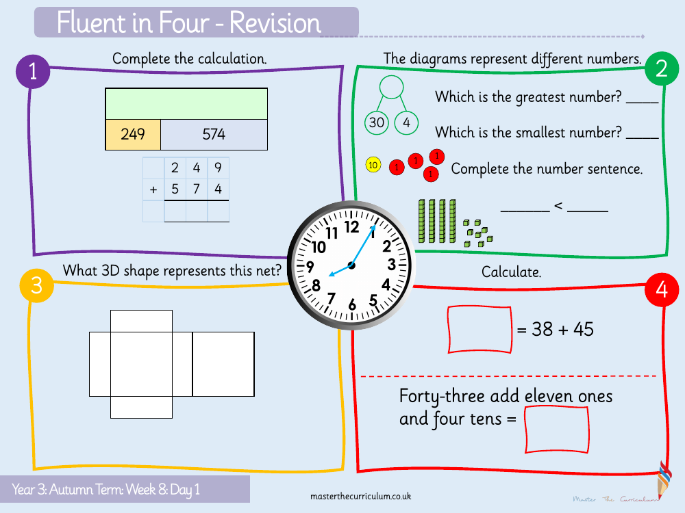 Addition and subtraction - Subtract a three-digit number from a three-digit number no exchange - Starter