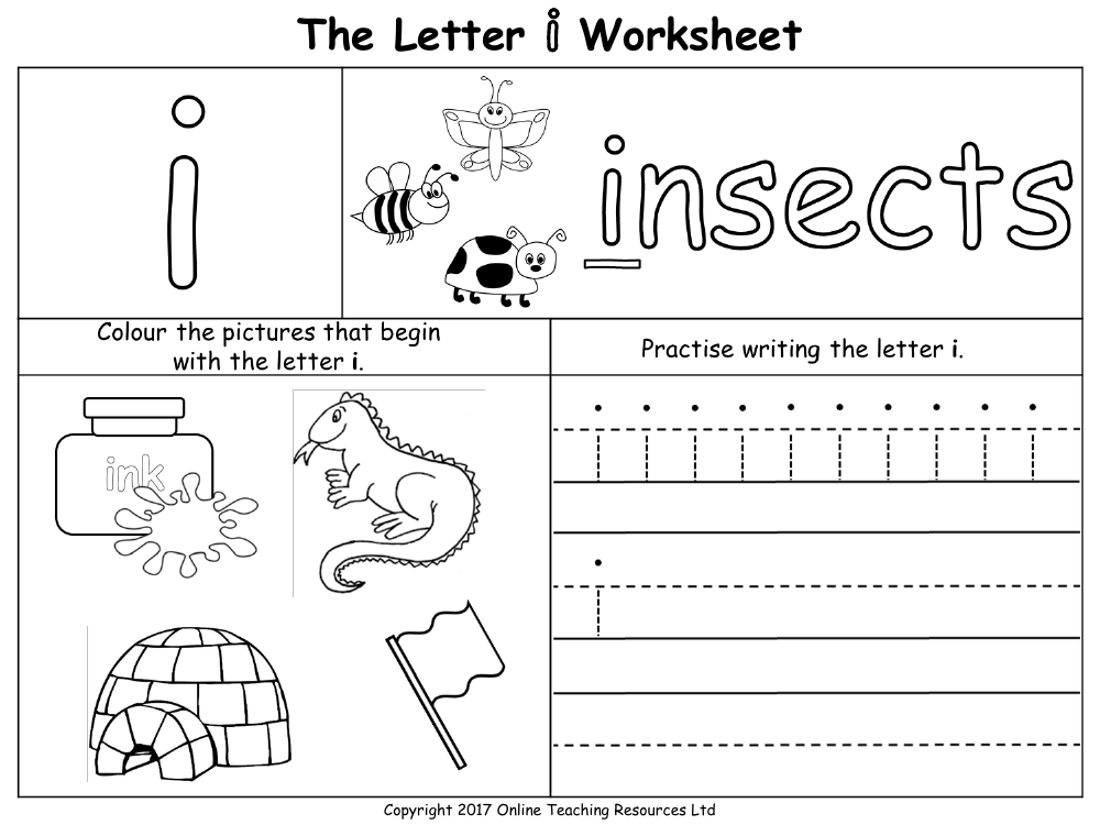 The Letter I - Worksheet