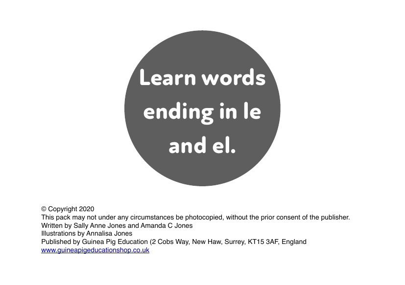 Learn Words Ending in le and el -  Read the story 'Walking The Dogs’ - Activity Pack