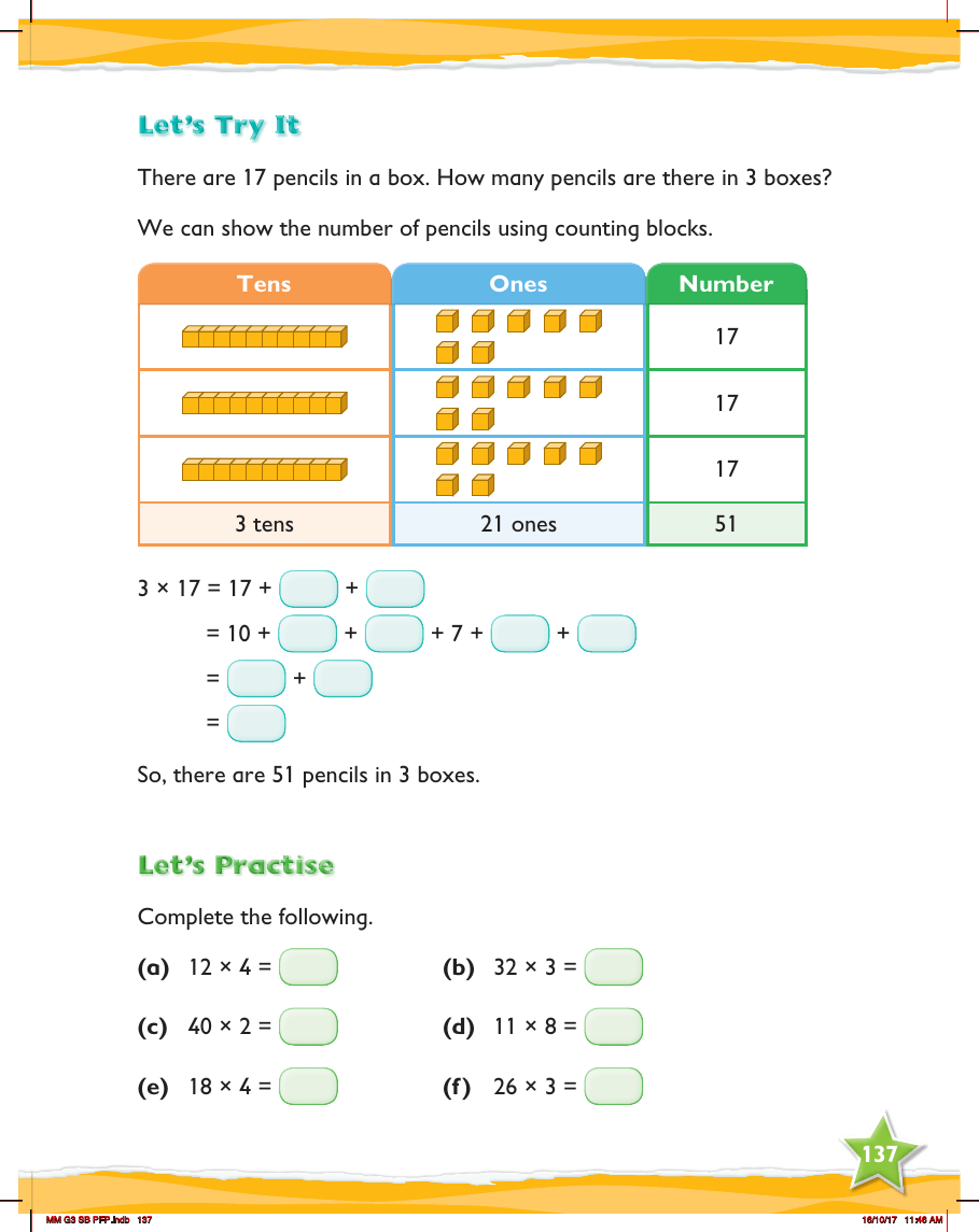 Max Maths, Year 3, Try it, Multiplying by teen numbers