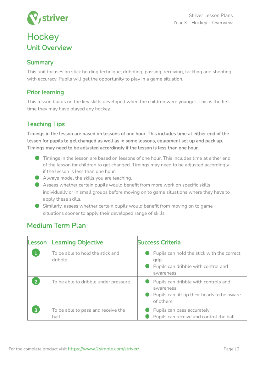 Hockey - Unit Overview