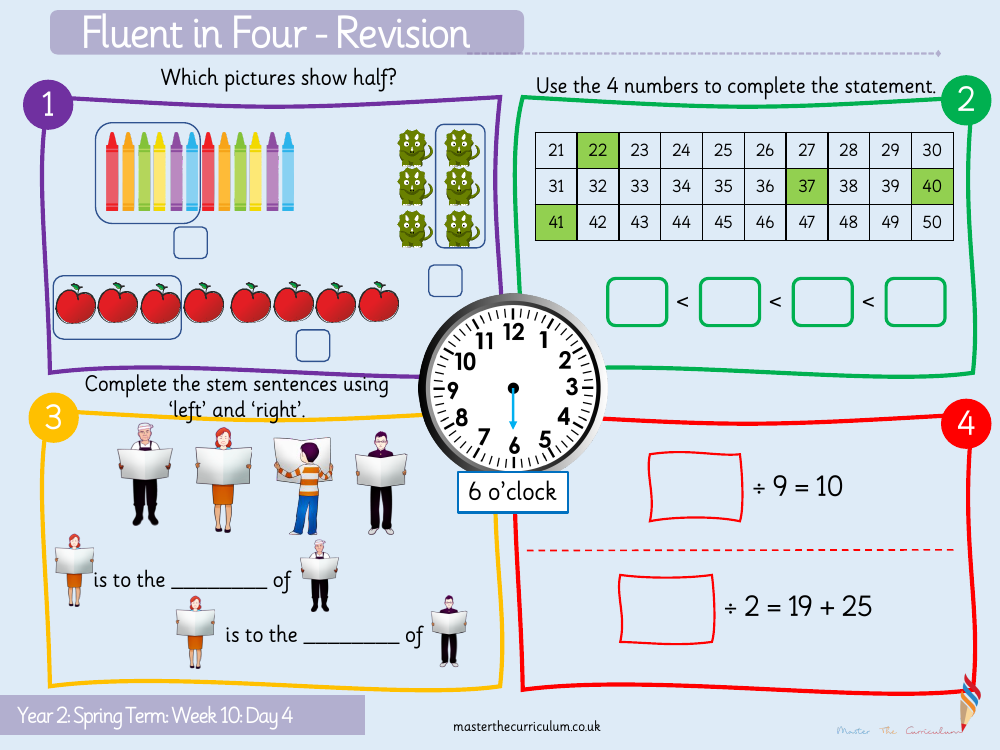 Fractions - Find a half - Starter