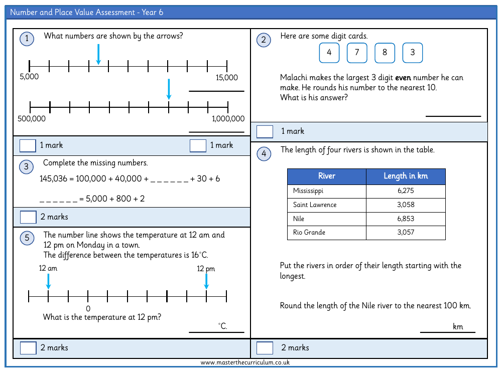 Place Value - Assessment