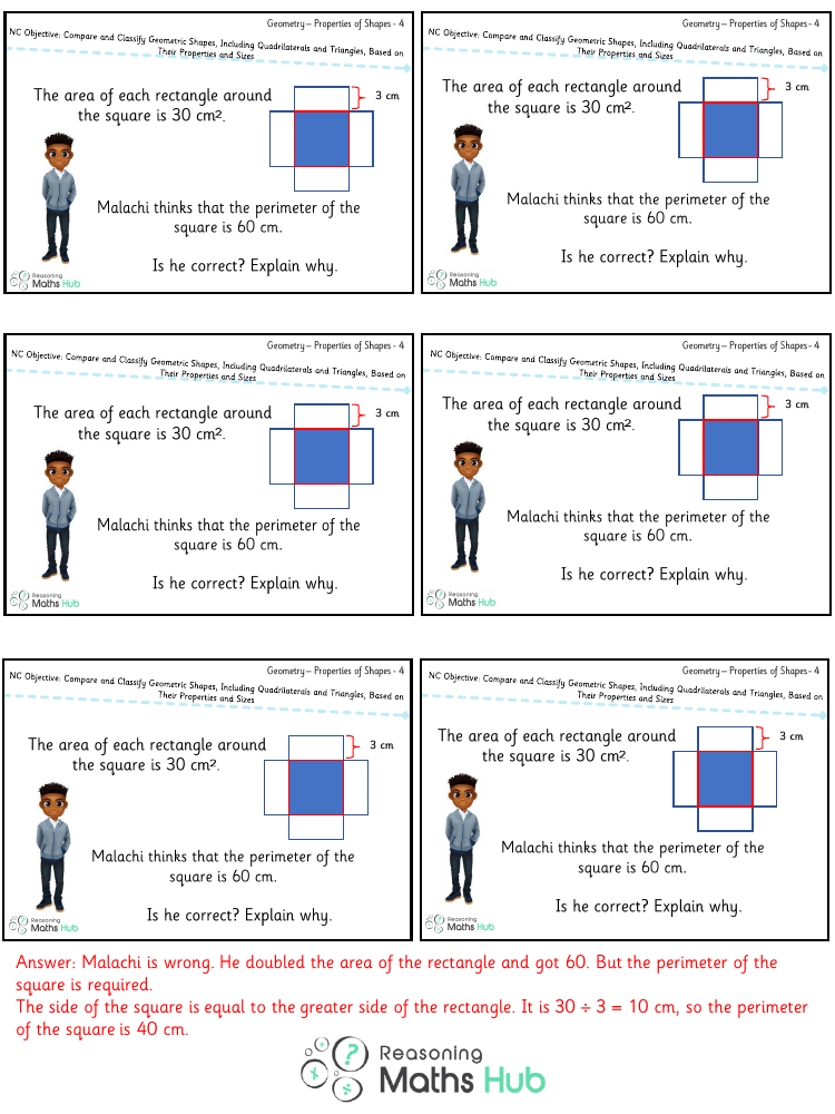 Compare and classify geometric shapes 5 - Reasoning | Maths Year 4