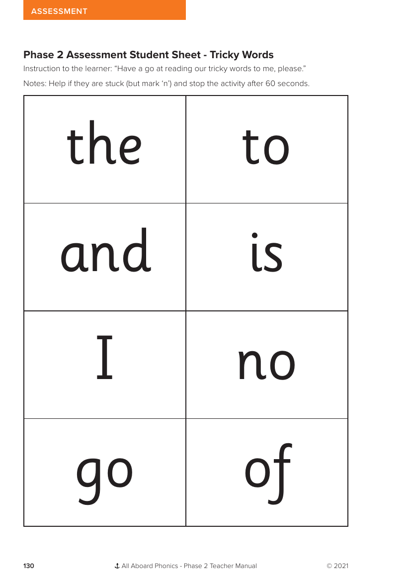 Sounding Out and Blending Assessment sheet - Phonics Phase 2 - Resource