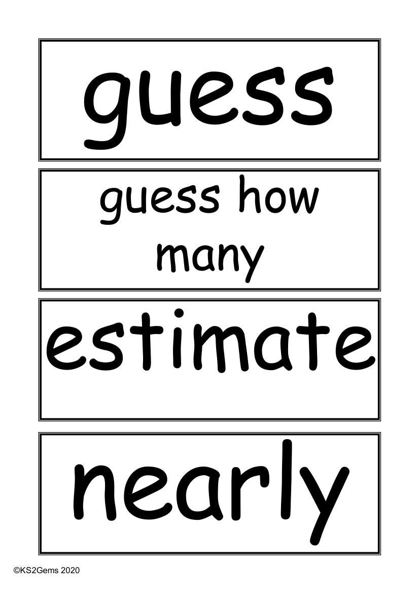 Vocabulary - Estimating