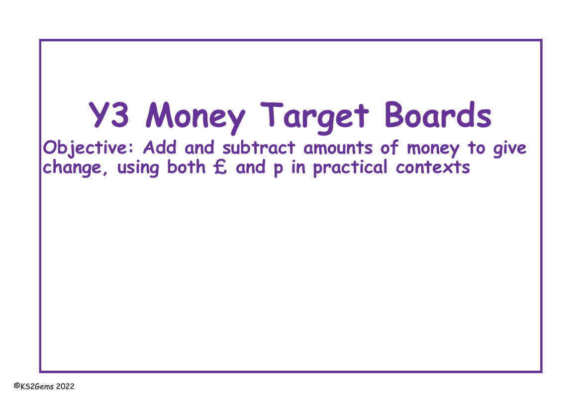 Money Target Boards