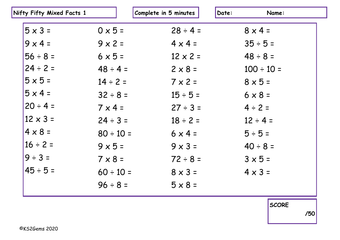 Nifty Fifty Mixed Facts 1