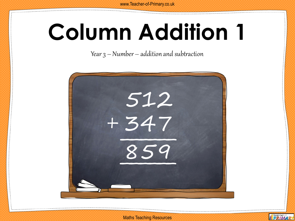 column addition homework year 3