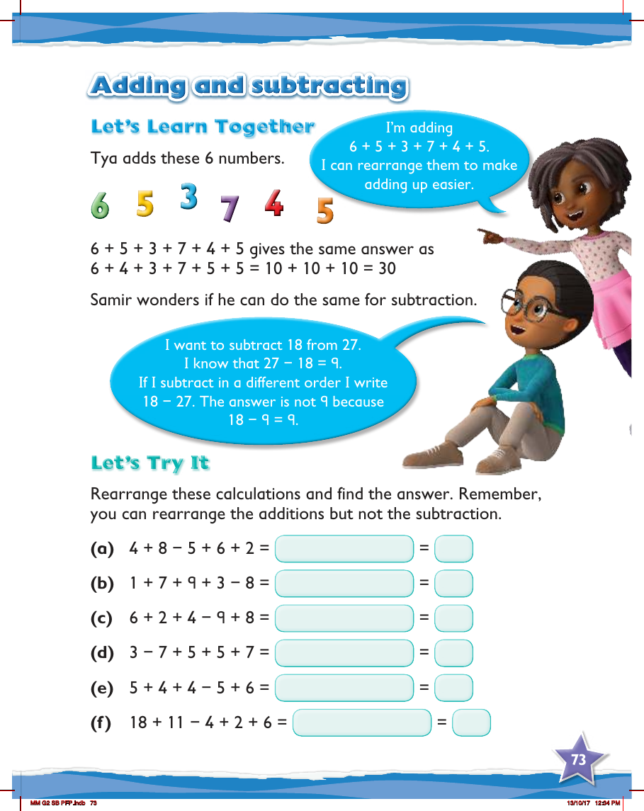 Max Maths, Year 2, Try it, Adding and subtracting