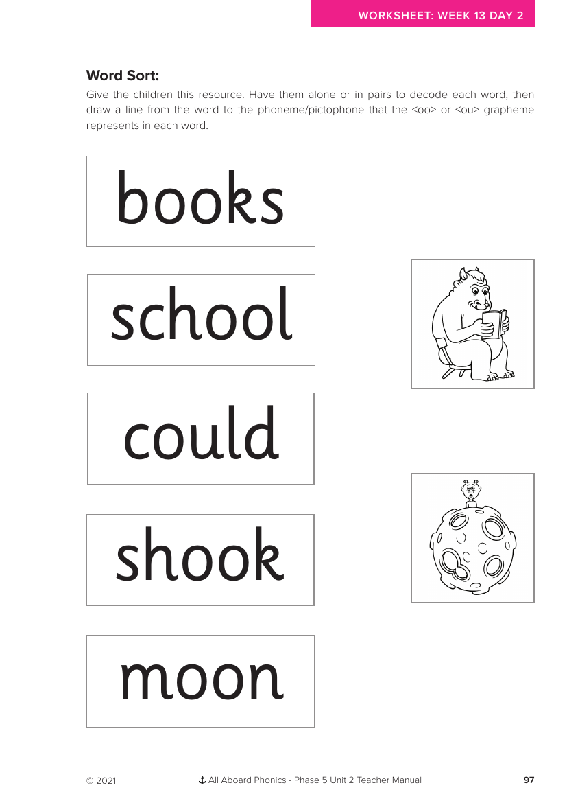 Week 13, lesson 2 Word Sort activity - Phonics Phase 5, unit 2 - Worksheet