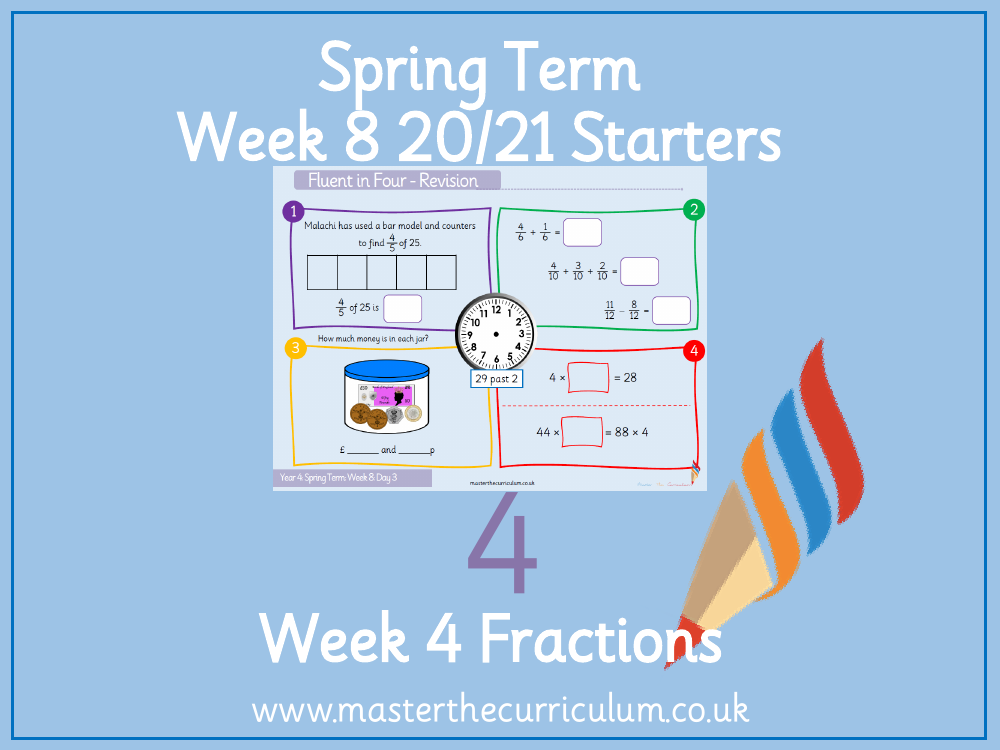 Fractions - Fractions of an amount (1) - Starter