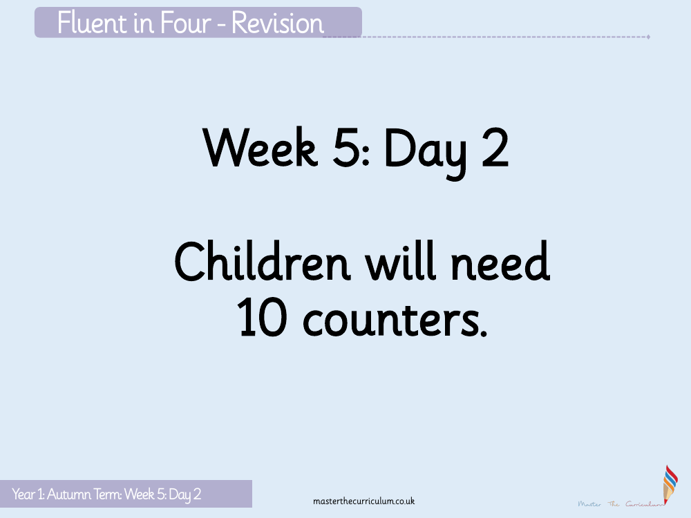 Addition and subtraction within 10 - Parts and wholes single objects activity - Starter