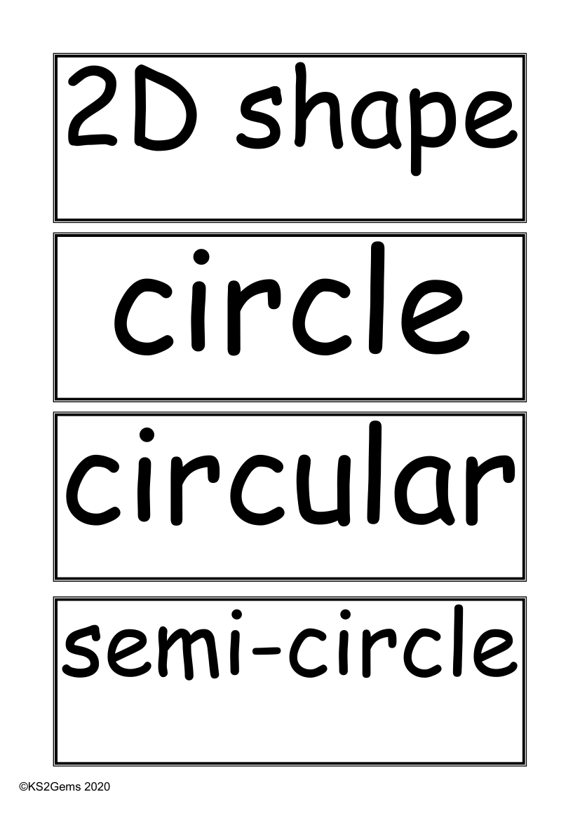 Vocabulary - Shape: 2D