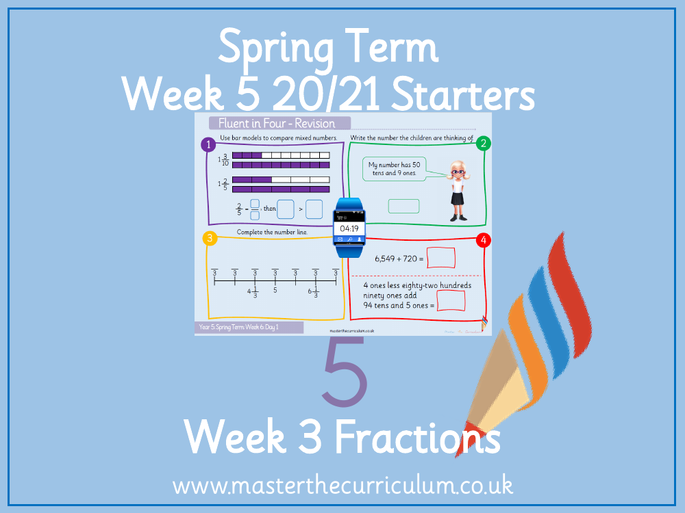 Fractions - Order Fractions (More Than One) - Starter