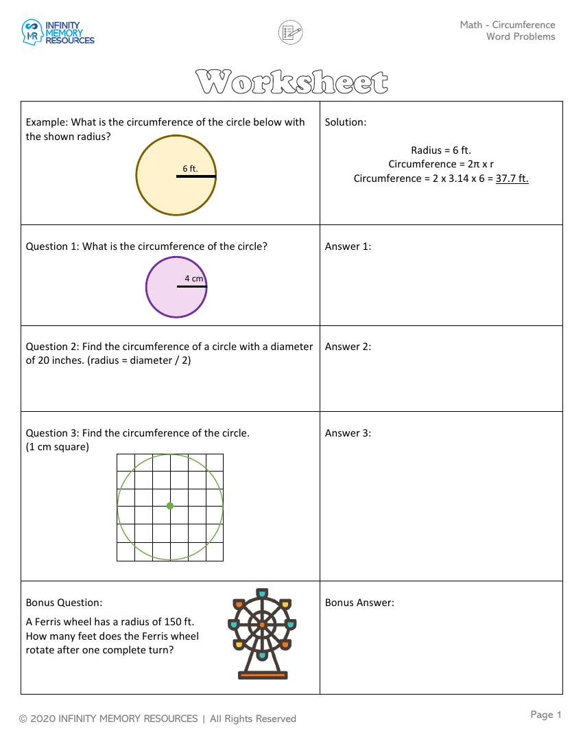 Circumference - Word Problems