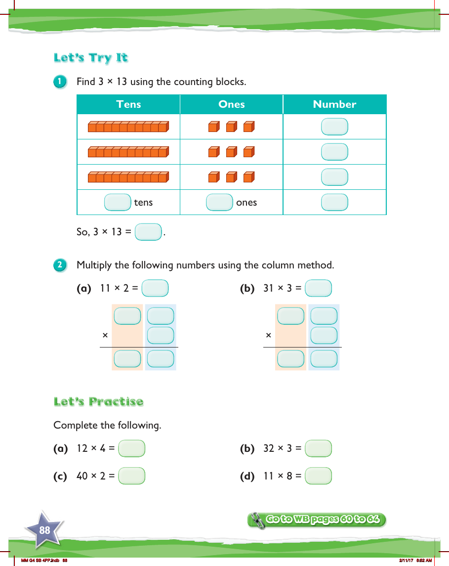 Max Maths, Year 4, Try it, Multiplying 2-digit numbers without regrouping