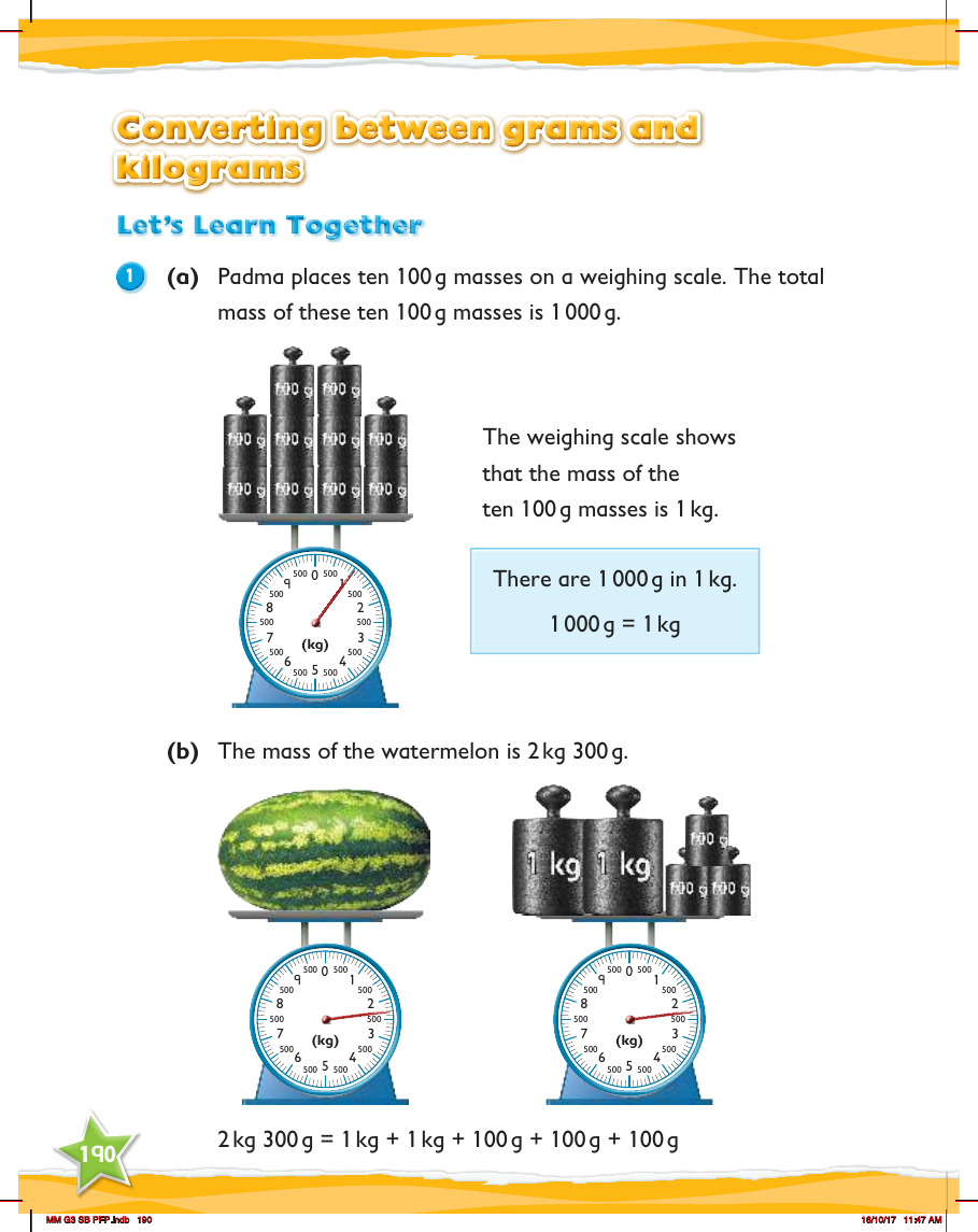 Max Maths, Year 3, Learn together, Converting between grams and kilograms (1)