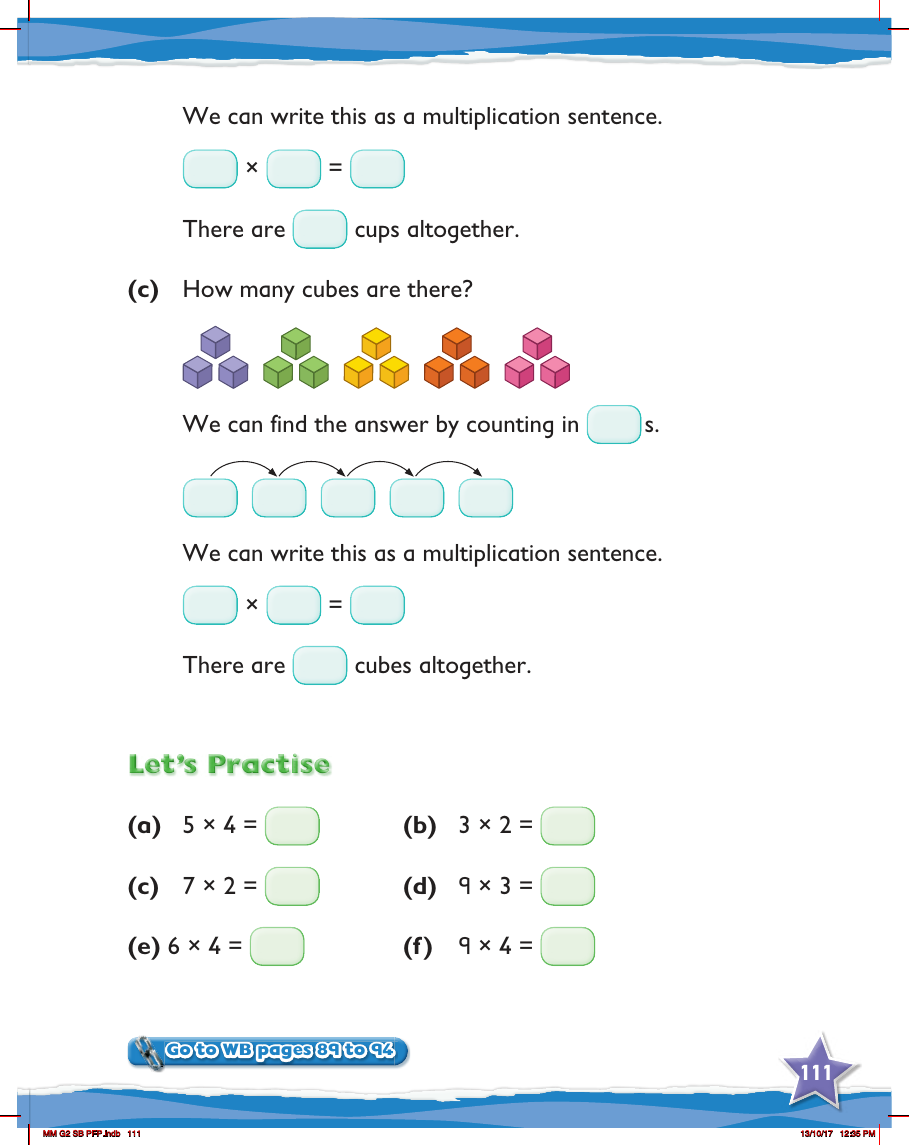 Max Maths, Year 2, Practice, Multiplying by 2, 3 and 4