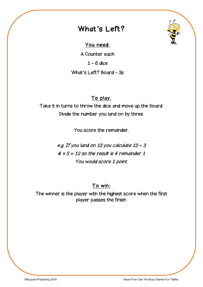 3 Times Tables -  What's Left