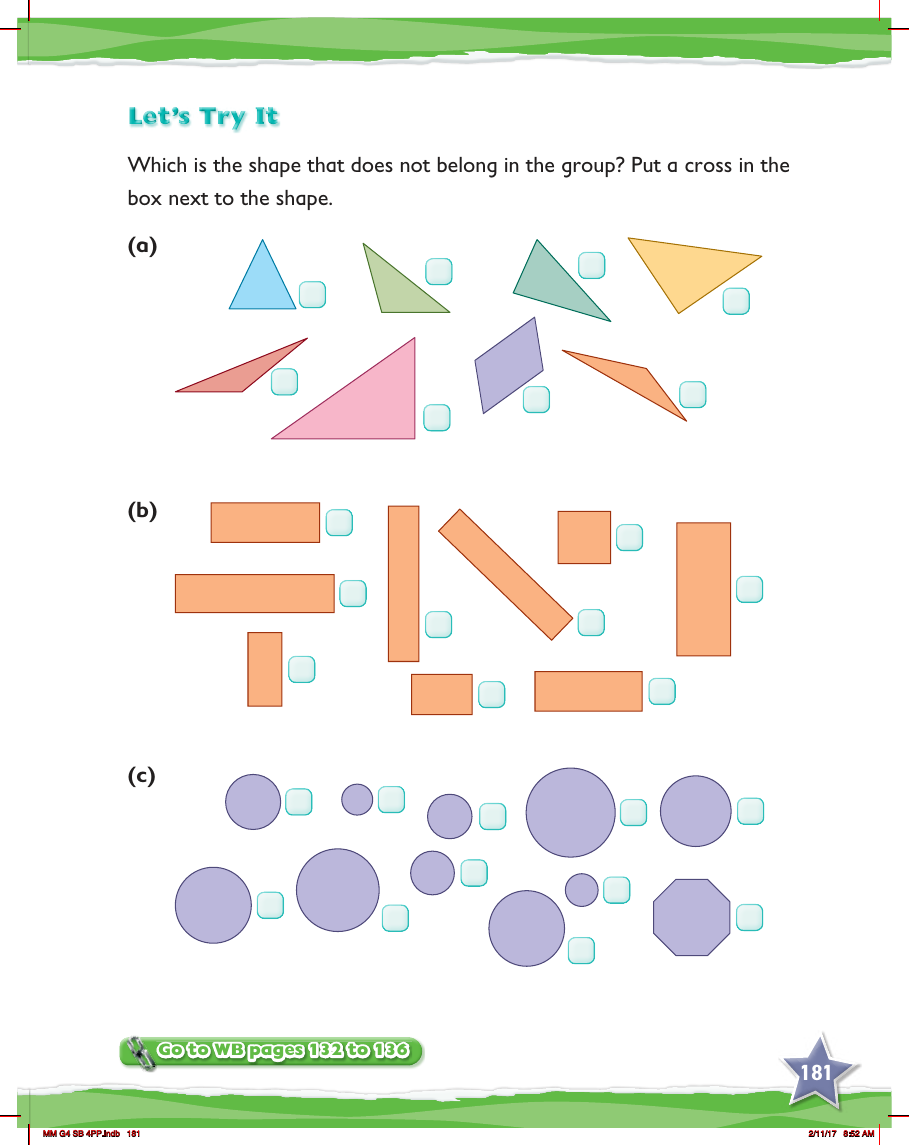 Max Maths, Year 4, Try it, Classifying shapes