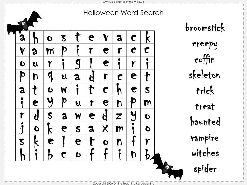 Halloween Word Search 2 - Worksheet